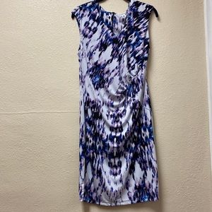Calvin Klein ink blot blue purple NWT size medium knee length dress